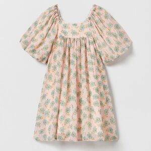 Zara Floral Dress with Blue and Pink Accents